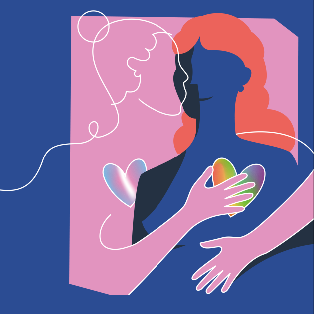 Illustratie van twee koppels van hetzelfde geslacht